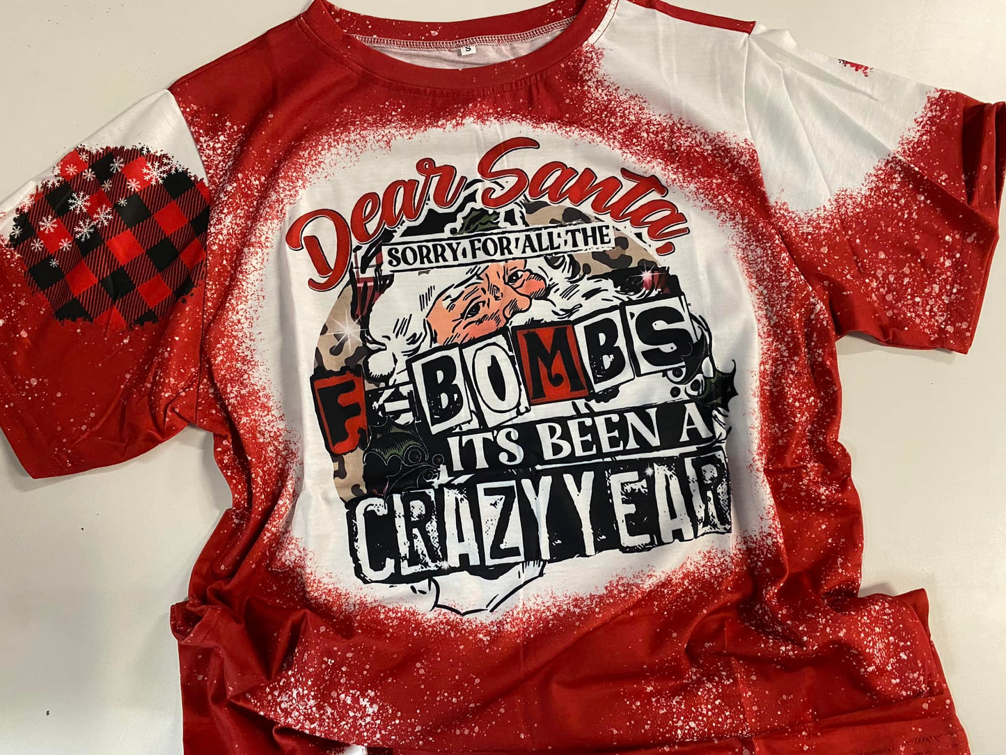 Adult Christmas FAUX BLEACHED Shirts
