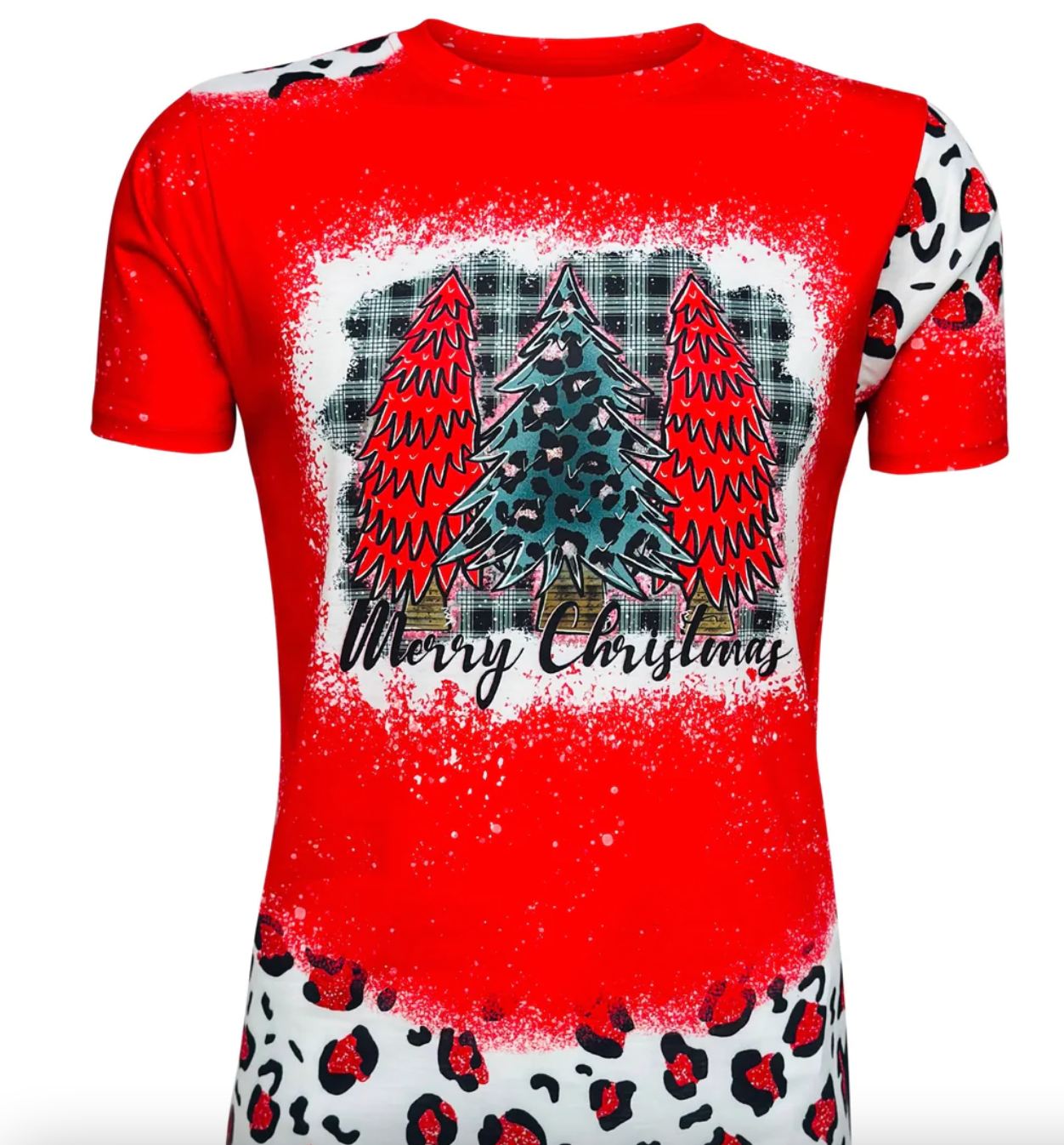 Adult Christmas FAUX BLEACHED Shirts