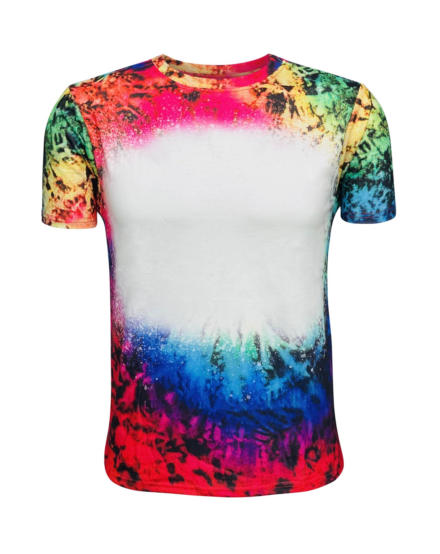 Reverse Tie-Dye Black Faux Bleached Adult Shirt ready for Sublimation Printing