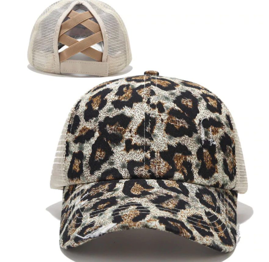 Distressed Baseball Pony Tail Hats