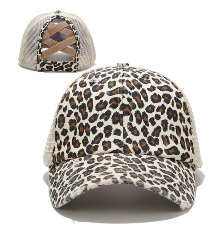 Distressed Baseball Pony Tail Hats