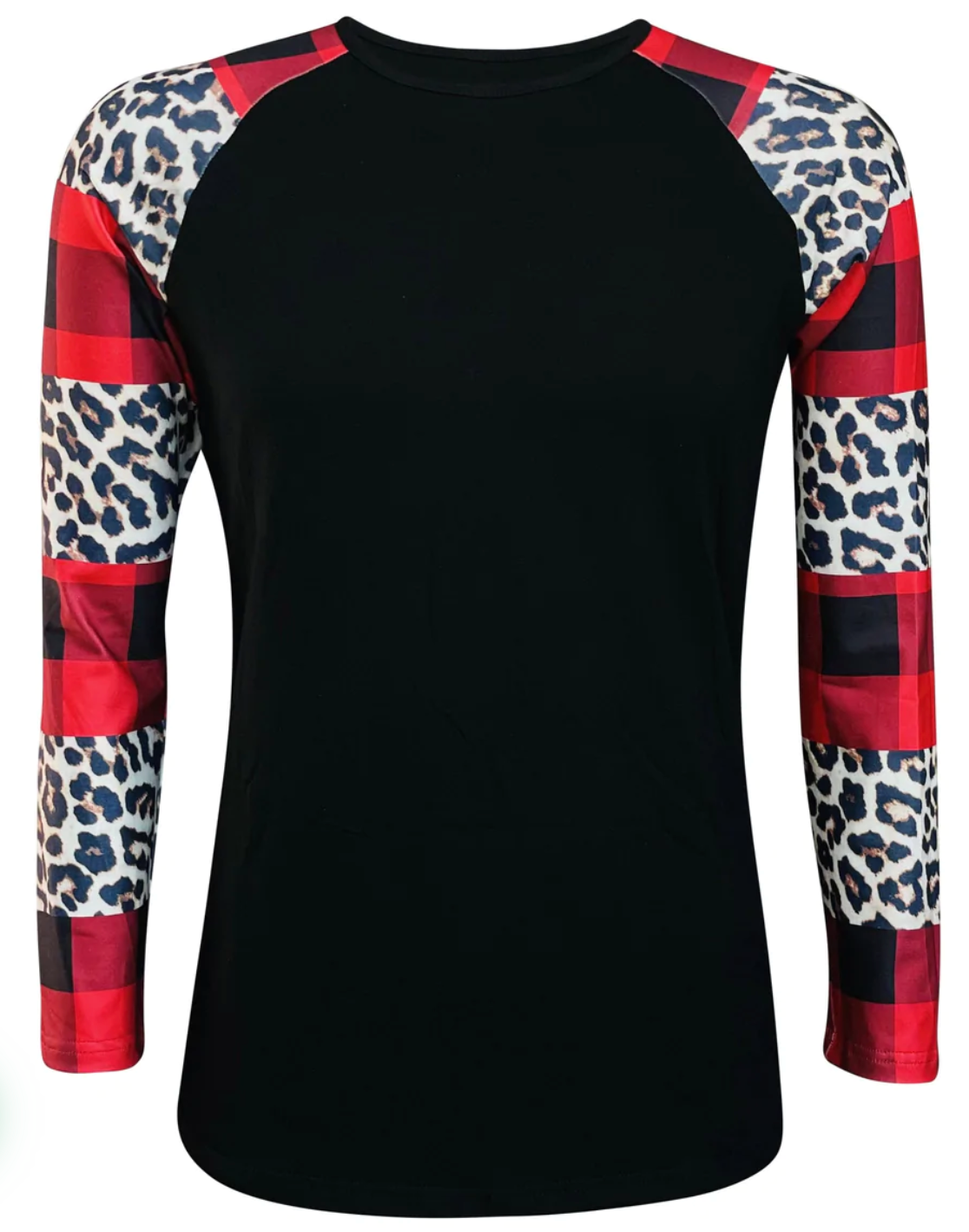 Adult Buffalo Plaid/Cheetah Long Sleeve