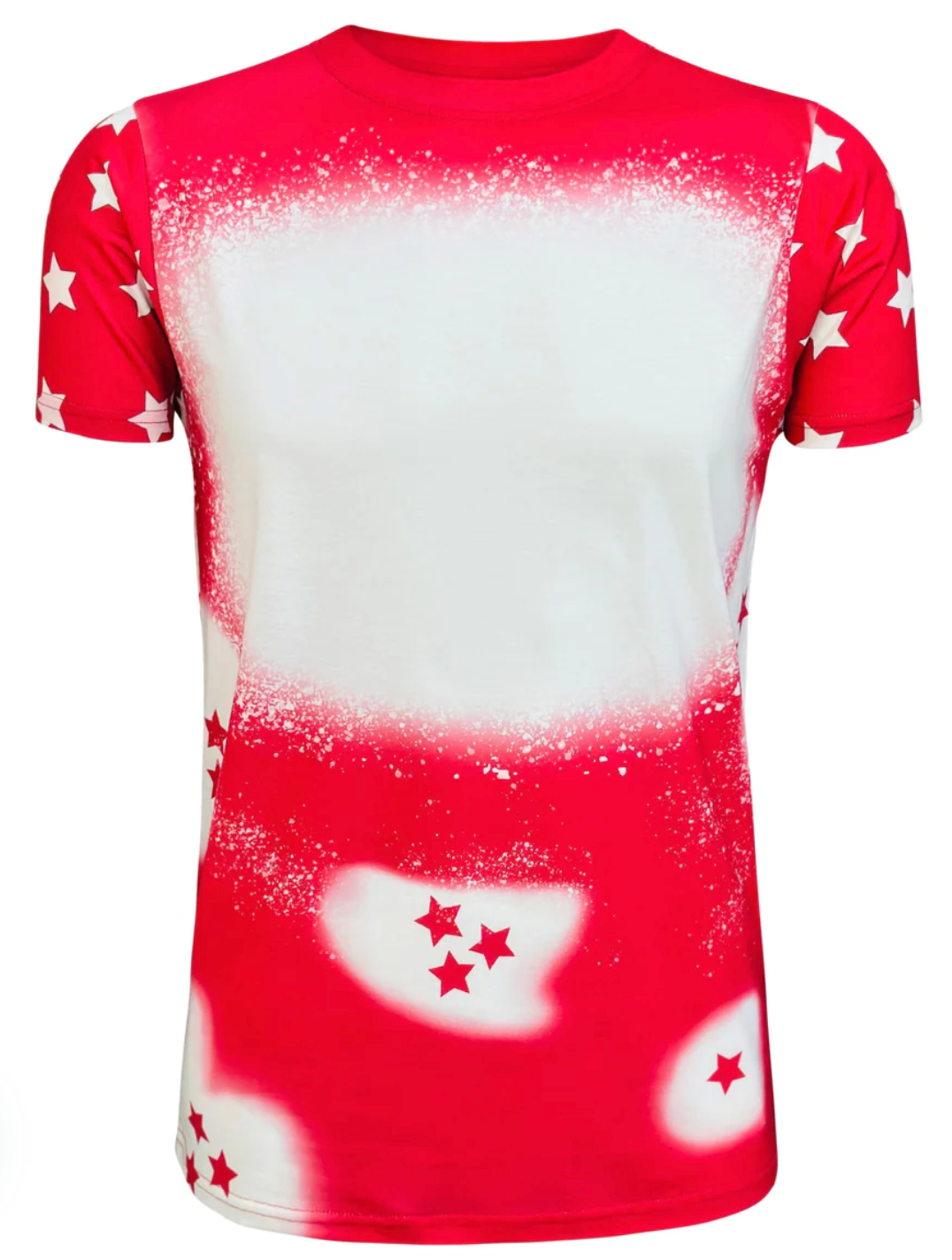 4th of July Star Faux Bleached and Sublimated Shirt- Completed Shirt