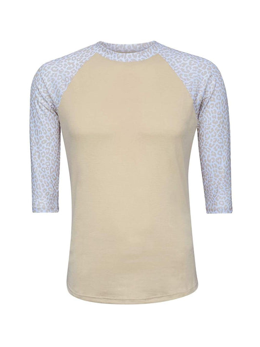 Cheetah Polyester Raglan- Light Tan