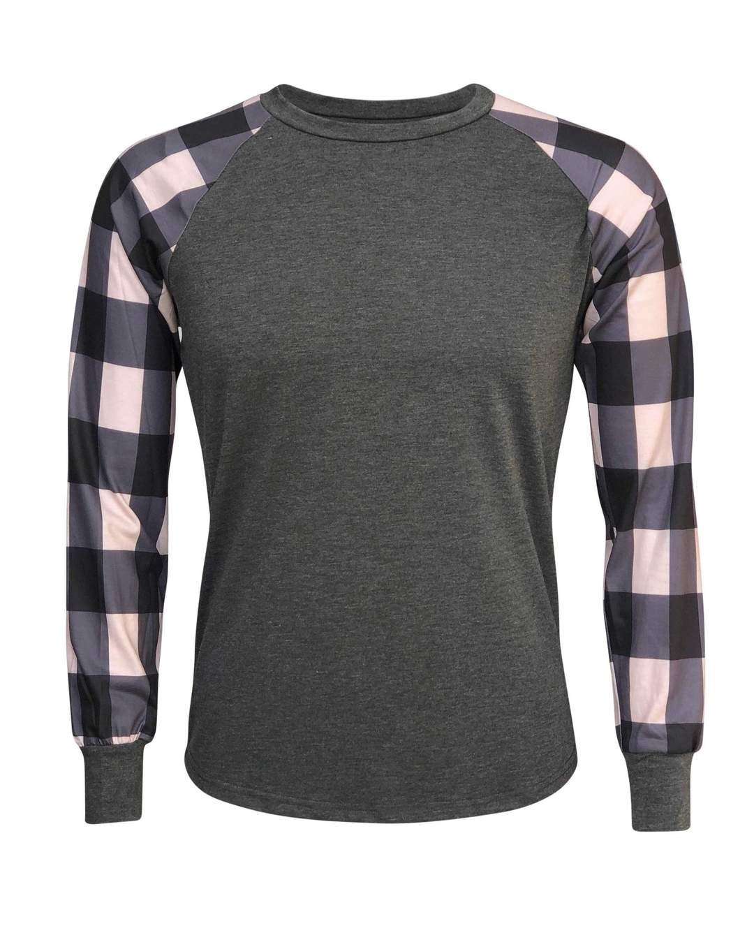 Adult Plaid/Tan Long Sleeve