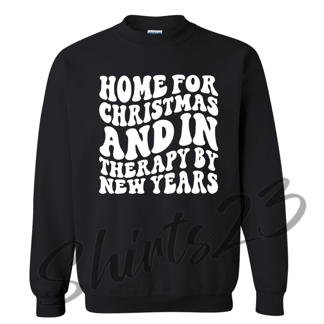 Gildan - Heavy Blend™ Crewneck Black Sweatshirt | Christmas Sweatshirt | Home for Christmas Shirt