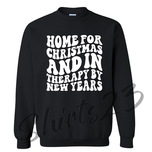 Gildan - Heavy Blend™ Crewneck Black Sweatshirt | Christmas Sweatshirt | Home for Christmas Shirt