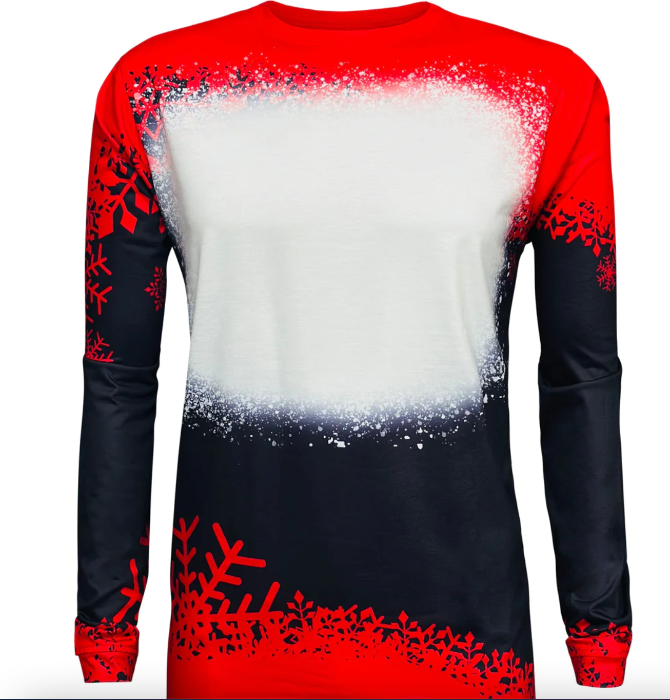 Christmas Snowflakes Black Red Blank Top- great for Sublimation and DTF
