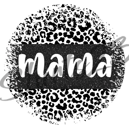 Black Glitter Mama Leopard PNG | Mama Cheetah Glitter PNG Digital Sublimation Download | Sublimation Design