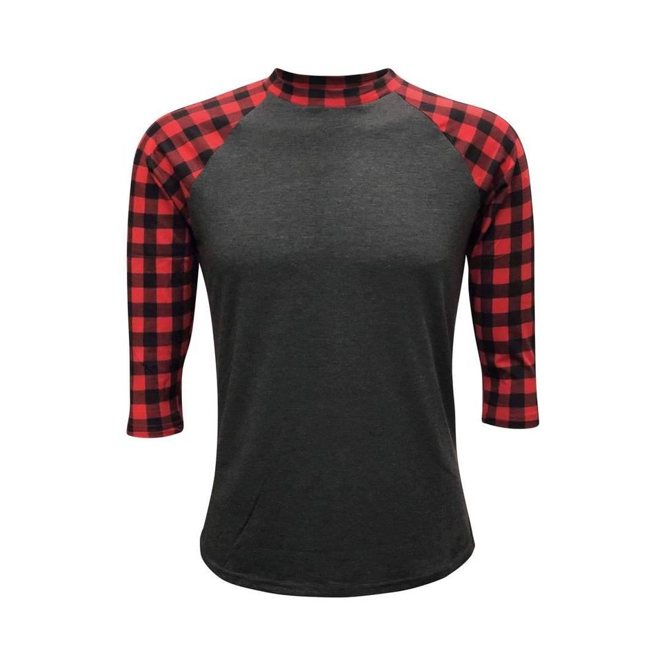 Charcoal/RED BUFFALO PLAID (high poly count)