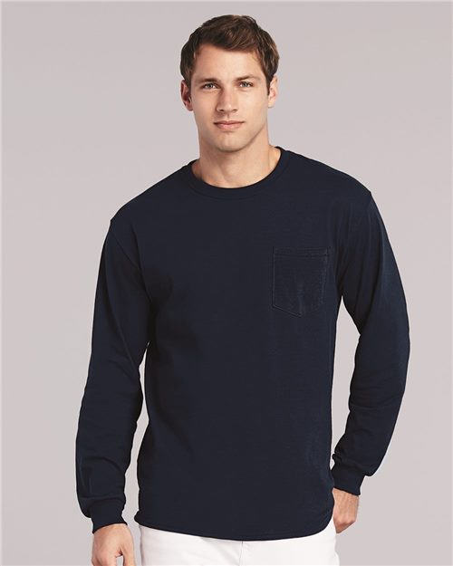 Gildan - Ultra Cotton® Long Sleeve Pocket T-Shirt - 2410