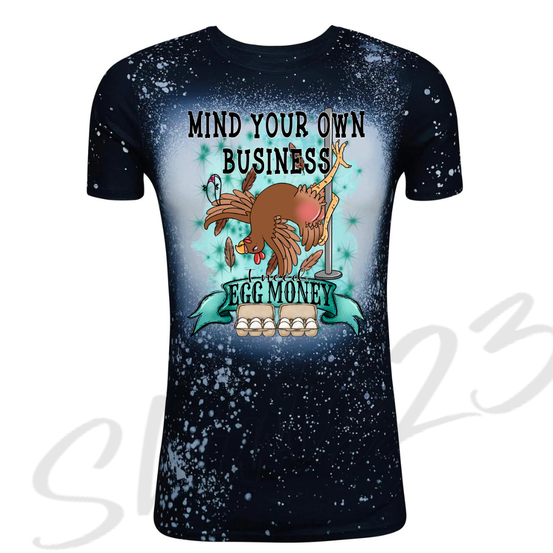 Chicken and Eggs Sublimated Shirts/ Faux Bleached Shirts- RTS (completed!)