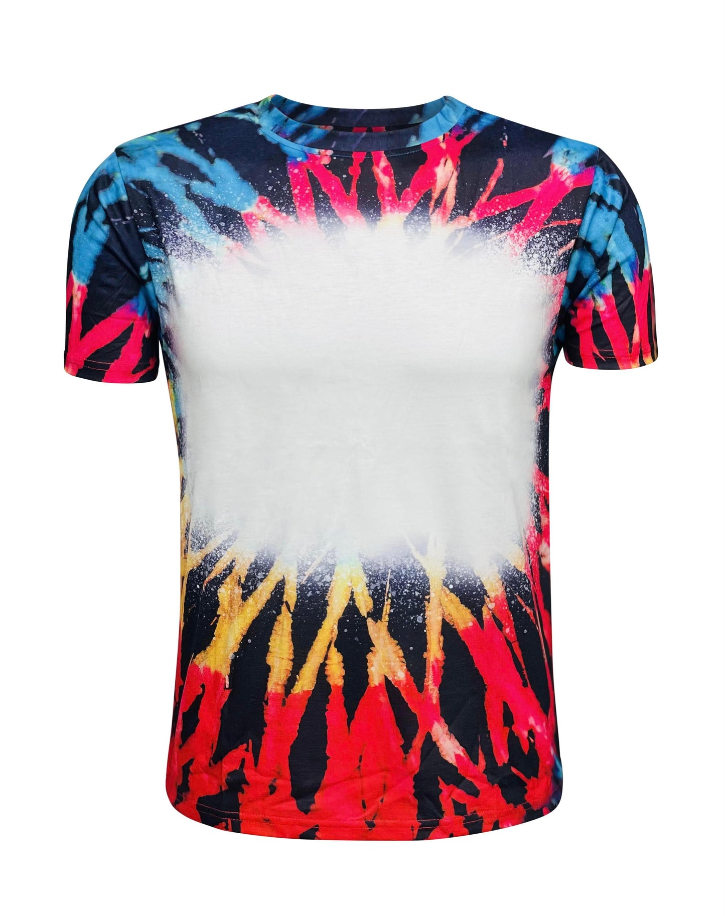 Reverse Tie-Dye Black Faux Bleached Adult Shirt ready for Sublimation Printing