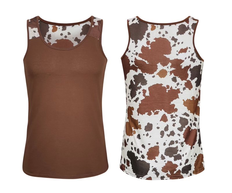High Polyester Ladies Cow Tank Top