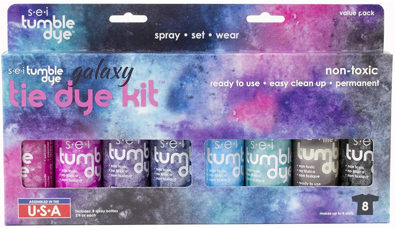 SEI Galaxy Tie Dye Kit Craft and Fabric Spray 8 Colors