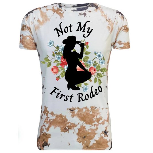 Not My First Rodeo Reverse Bleach Cow / Faux Bleached Shirts- RTS (completed!)