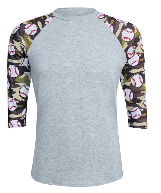 Baseball Camo Raglan- high poly (great sublimation shirt!)