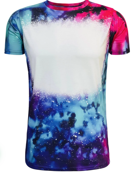 Reverse Tie-Dye Black Faux Bleached Adult Shirt ready for Sublimation Printing