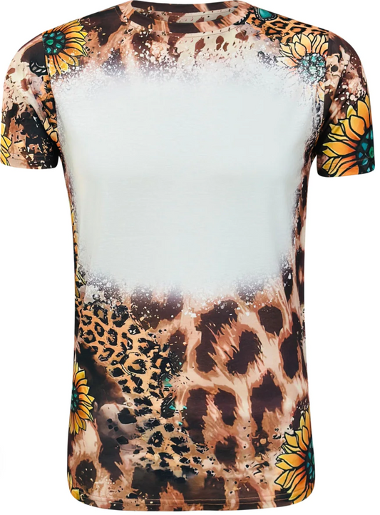 Adult Sunflower Cheetah Faux Bleached Faux Bleached Shirts