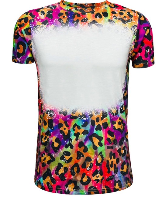 Multi Color Cheetah Faux Bleached Faux Bleached Shirts