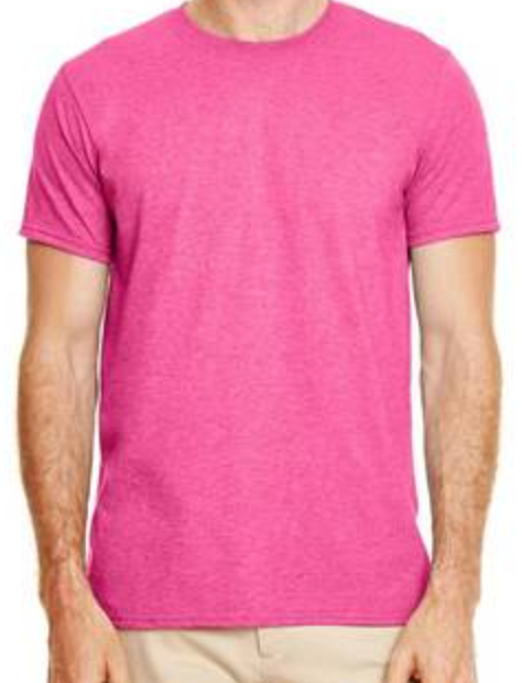 Gildan 64000 - Adult Softstyle® Unisex T-Shirt. Heather Heliconia