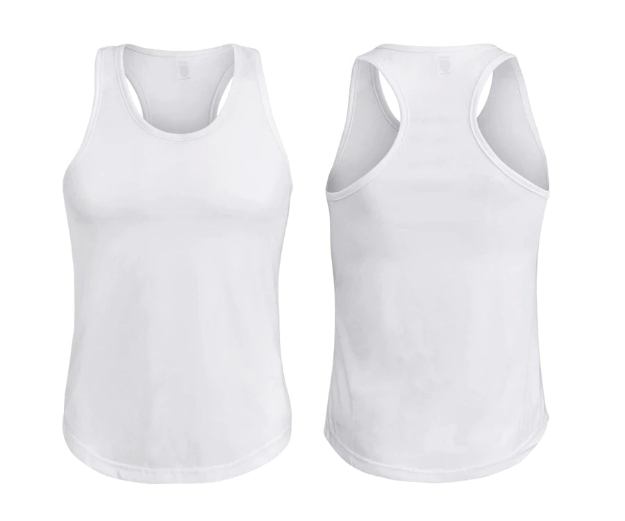 SUBLIMATION RACERBACK WHITE POLYESTER TANK TOP