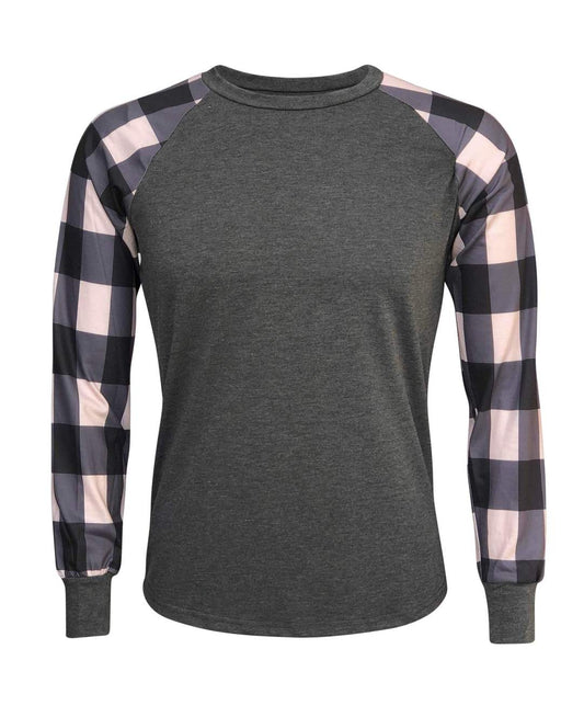 Adult Plaid/Tan Long Sleeve